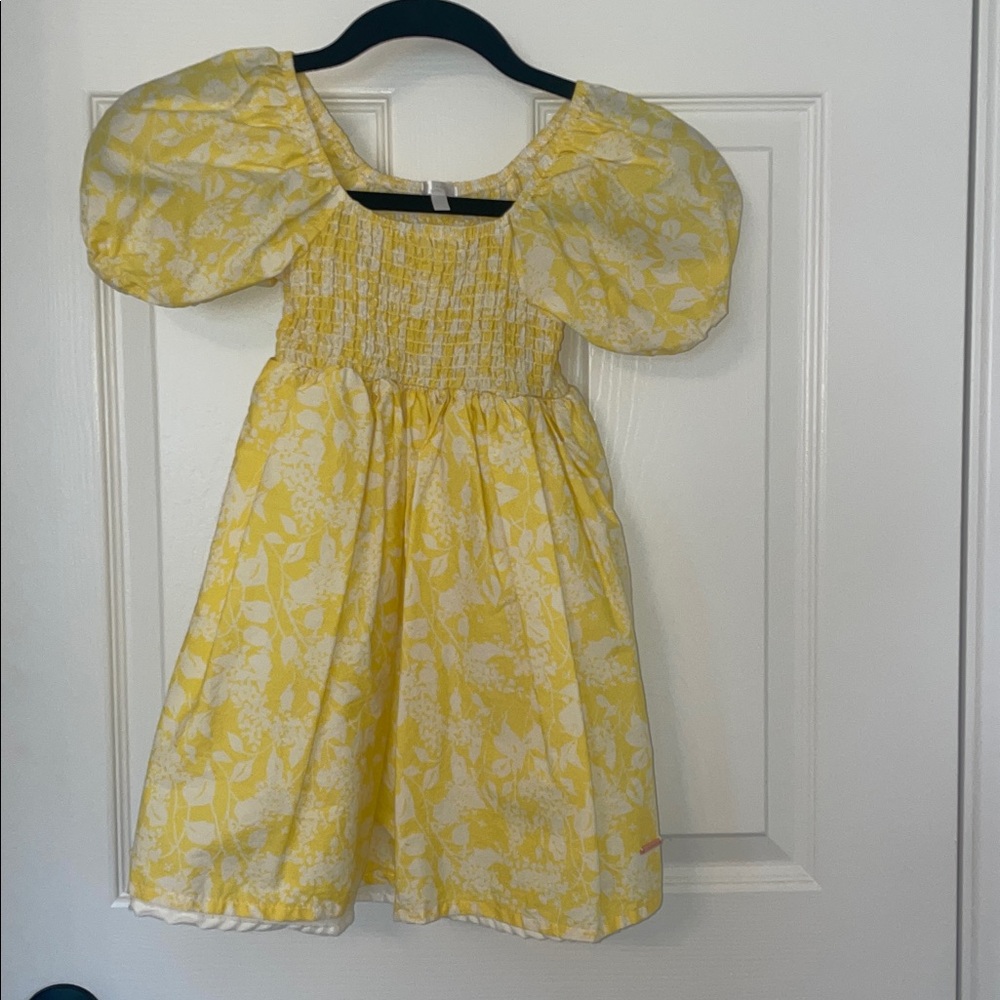 HARI Yellow and White Smocked Dress